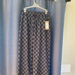 Albion Fit Audrey Wide Leg Pants, Slate Checkers